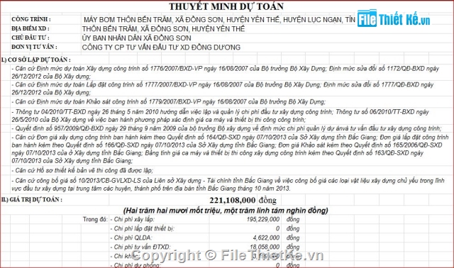 Hồ sơ thiết kế,Bản cad thiết kế,Trạm bơm thôn bến trăm,file cad thiết kế Trạm bơm